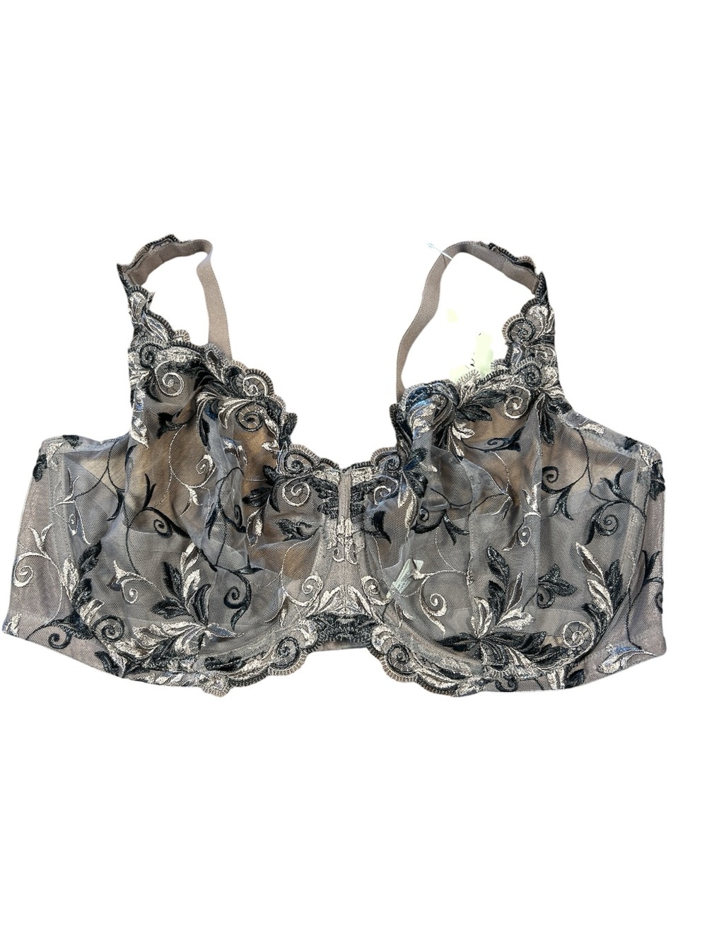 Soma Size 42DD Sensuous Lace Unlined Bra in Mochaccino Black EUC